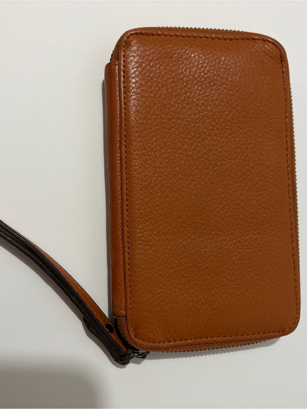Aimee Kestenberg DHENA Cognac Leather Wristlet Wallet